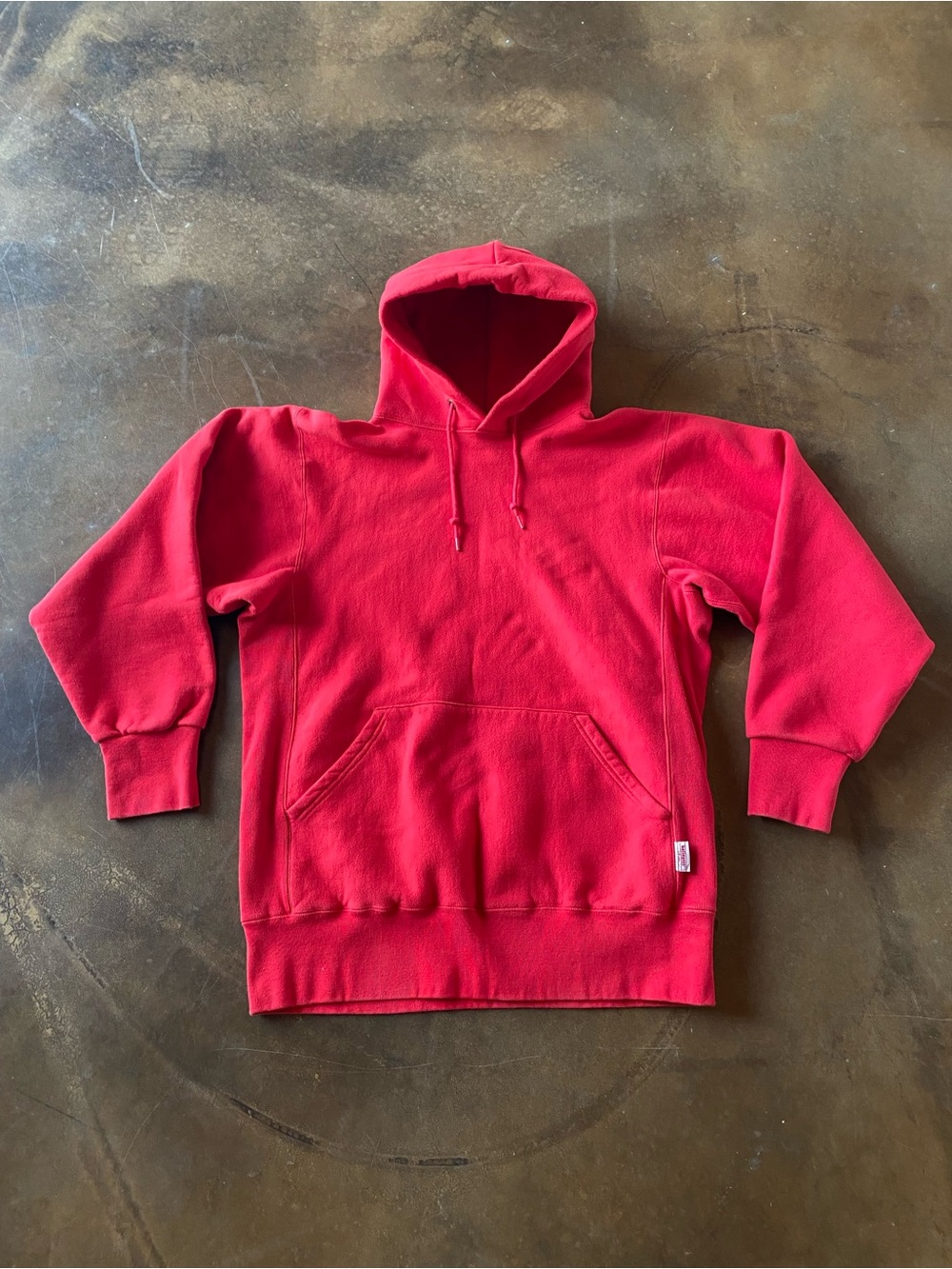 VTG 90s Kellsport Heavyweight Red Hooded Pullover Sweatshirt USA